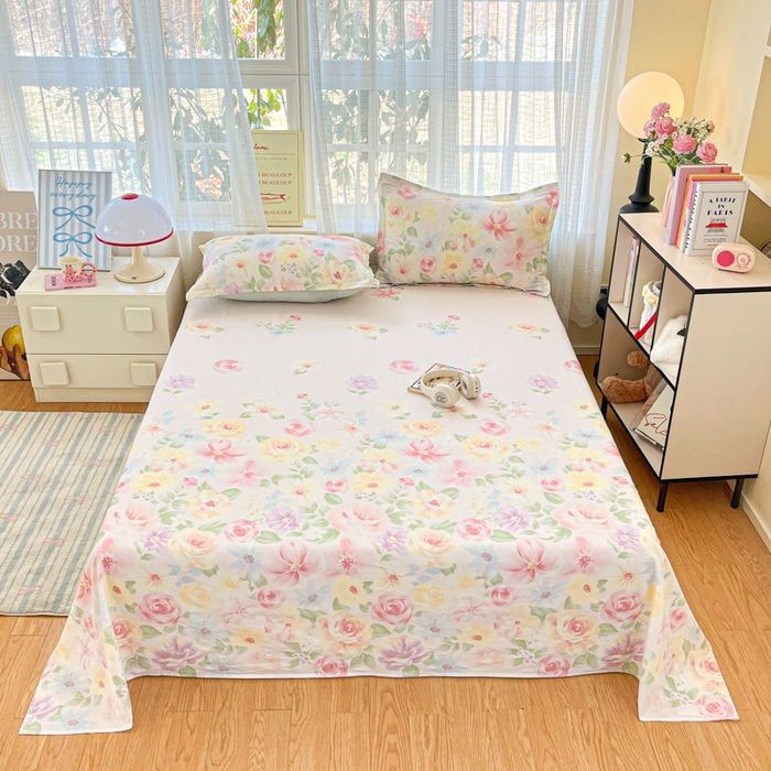 91家纺网 家纺一手货源 找家纺 （总）好亿来家纺 2026新款全棉纯棉印花小清新床单单件床单单品单床单