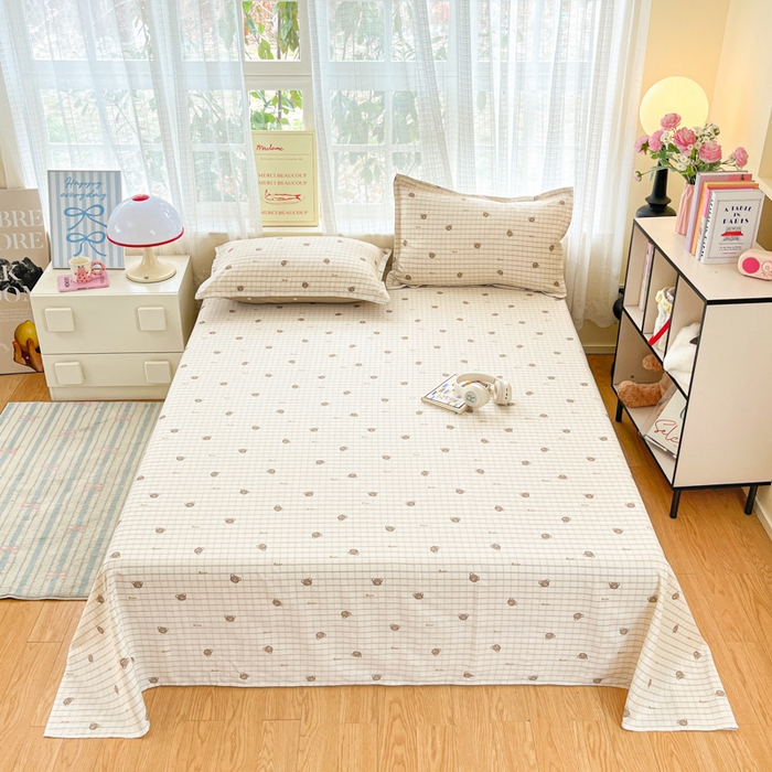 91家纺网 家纺一手货源 找家纺 （总）好亿来家纺 2026新款全棉纯棉印花小清新床单单件床单单品单床单