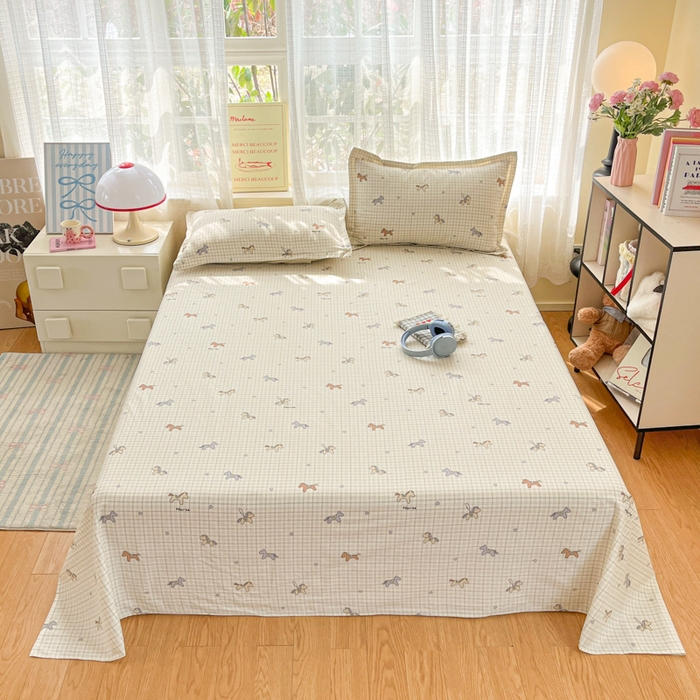 91家纺网 家纺一手货源 找家纺 （总）好亿来家纺 2026新款全棉纯棉印花小清新床单单件床单单品单床单