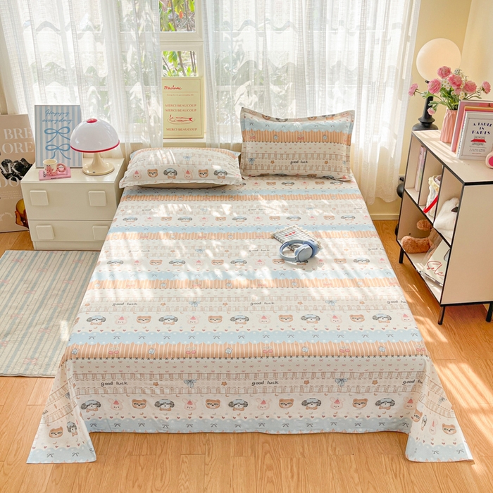 91家纺网 家纺一手货源 找家纺 （总）好亿来家纺 2026新款全棉纯棉印花小清新床单单件床单单品单床单