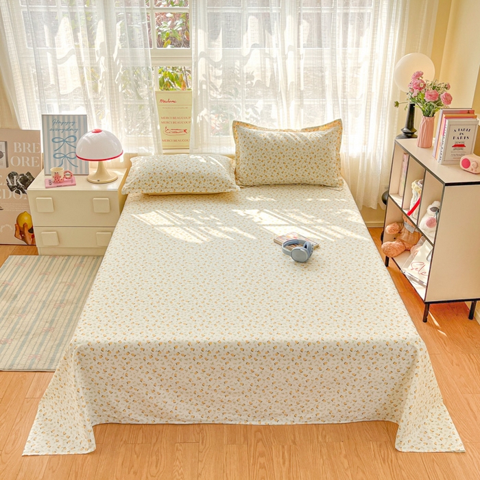 91家纺网 家纺一手货源 找家纺 （总）好亿来家纺 2026新款全棉纯棉印花小清新床单单件床单单品单床单