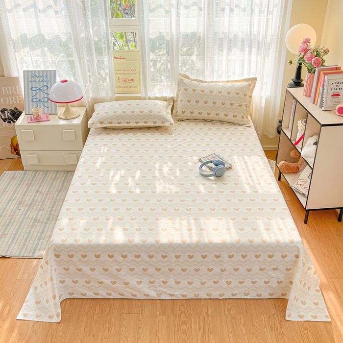 91家纺网 家纺一手货源 找家纺 （总）好亿来家纺 2026新款全棉纯棉印花小清新床单单件床单单品单床单