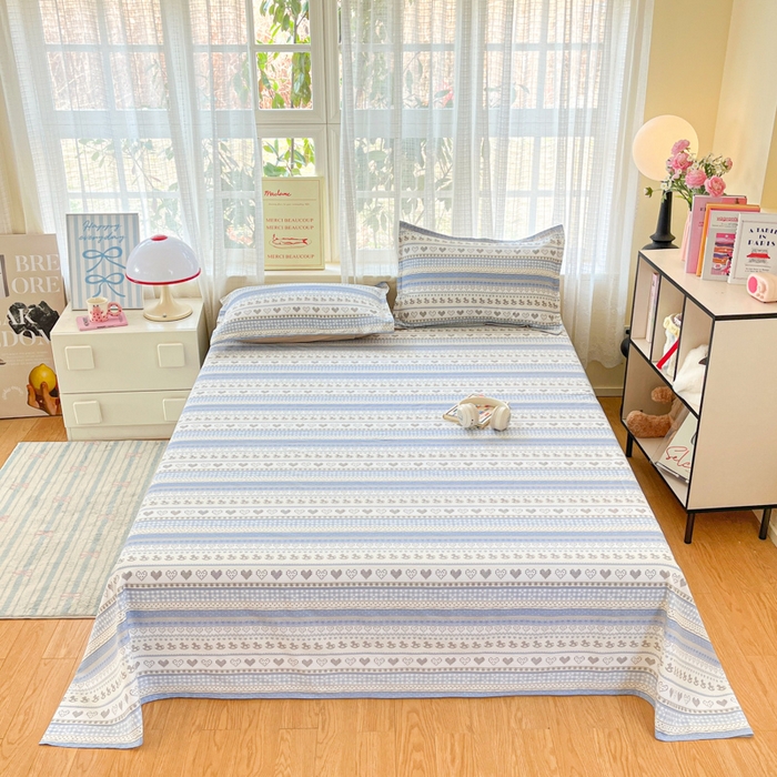 91家纺网 家纺一手货源 找家纺 （总）好亿来家纺 2026新款全棉纯棉印花小清新床单单件床单单品单床单