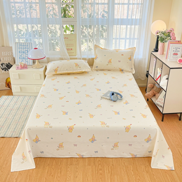 91家纺网 家纺一手货源 找家纺 （总）好亿来家纺 2026新款全棉纯棉印花小清新床单单件床单单品单床单