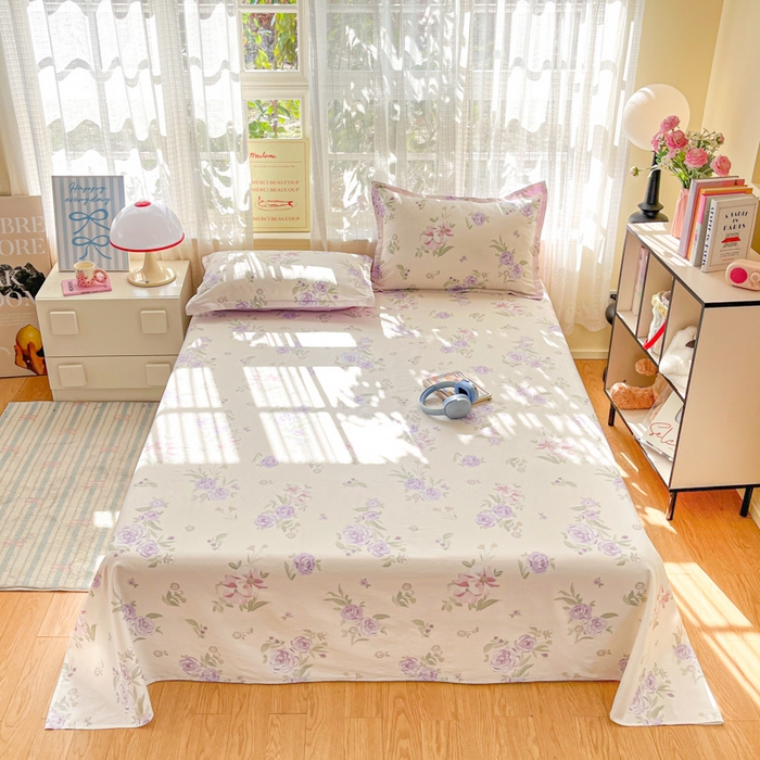 91家纺网 家纺一手货源 找家纺 （总）好亿来家纺 2026新款全棉纯棉印花小清新床单单件床单单品单床单