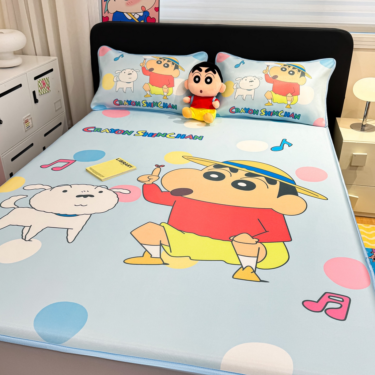 91家纺网 家纺一手货源 找家纺 （总）博雅 2026蜡笔小新正版授权小冰皮大版印花凉席床笠款