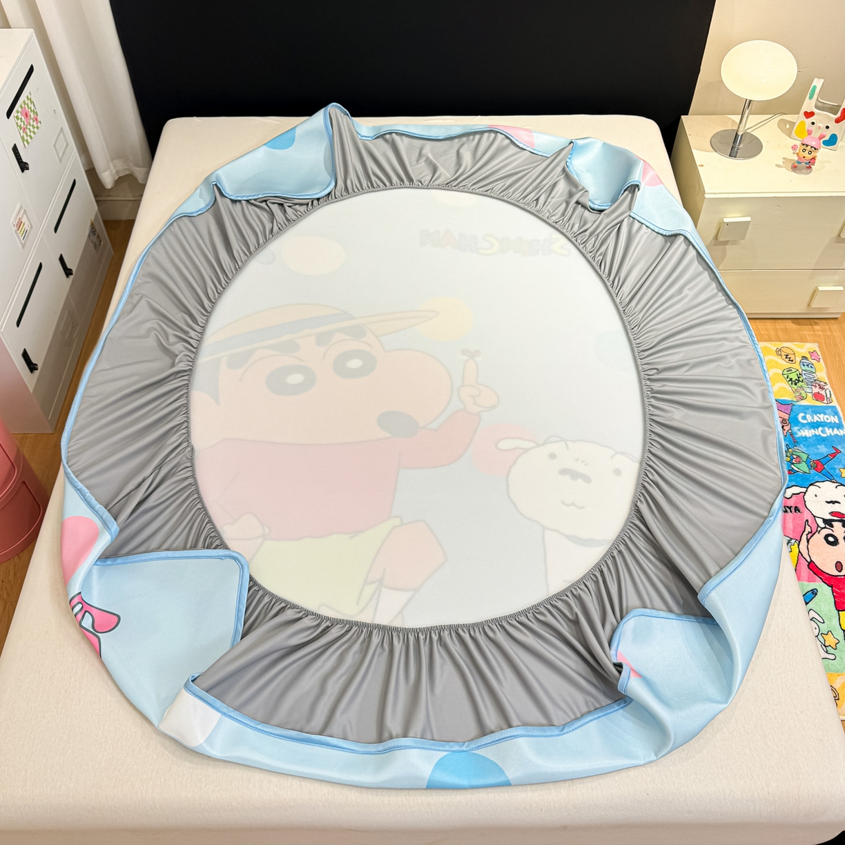 91家纺网 家纺一手货源 找家纺 （总）博雅 2026蜡笔小新正版授权小冰皮大版印花凉席床笠款