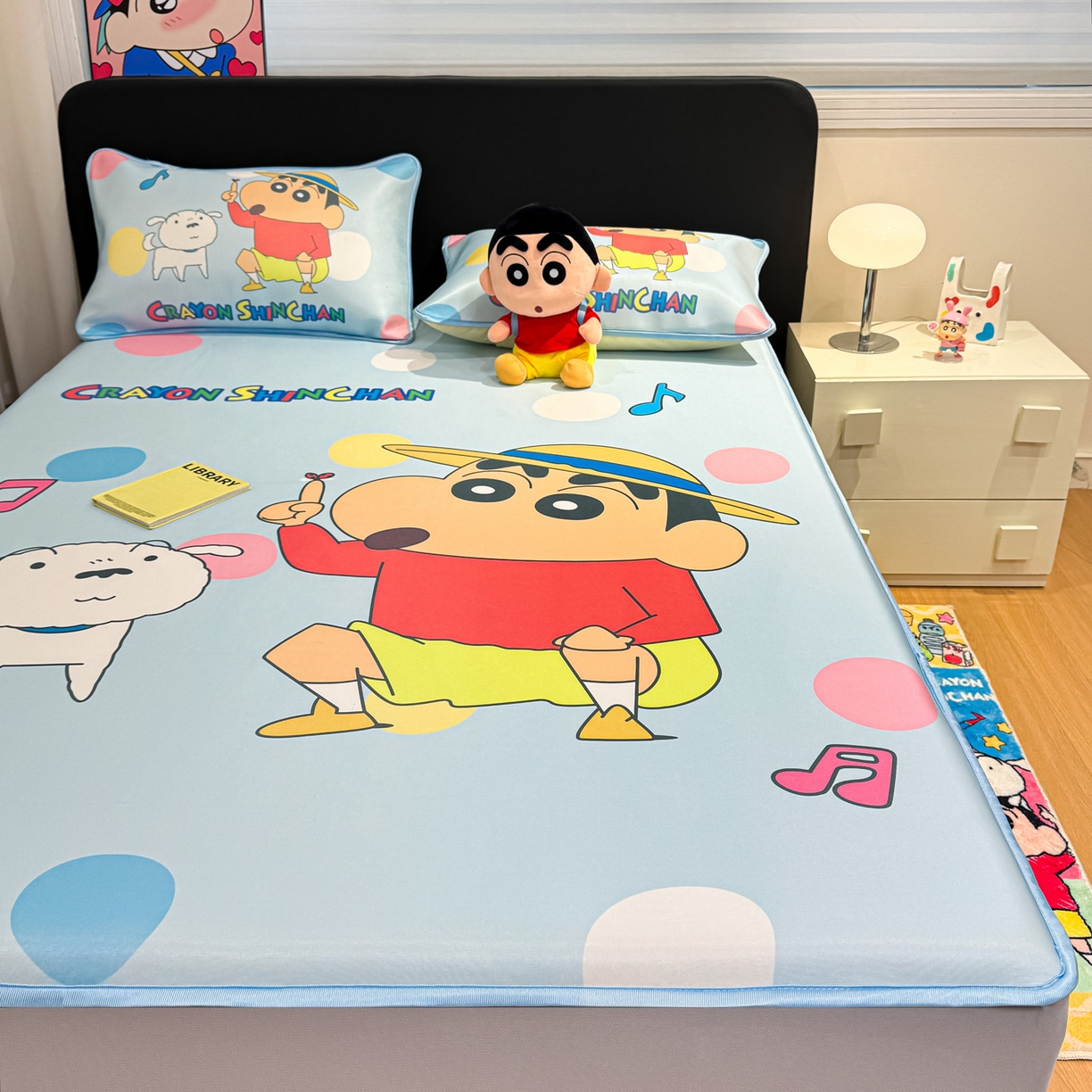 91家纺网 家纺一手货源 找家纺 （总）博雅 2026蜡笔小新正版授权小冰皮大版印花凉席床笠款