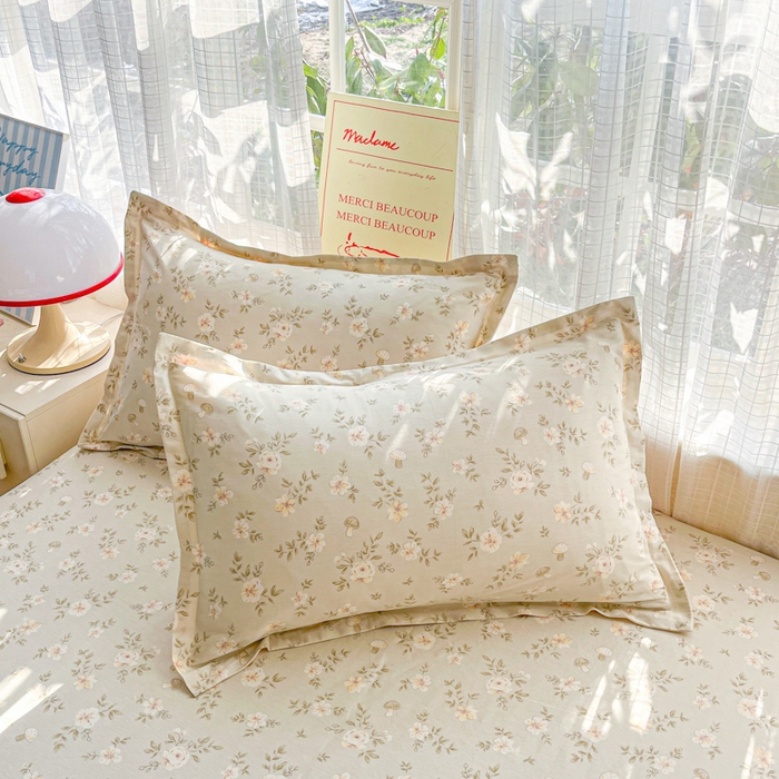 91家纺网 家纺一手货源 找家纺 好亿来家纺 2026新款全棉纯棉印花小清新床单单件床单单品单床单 花语缪斯