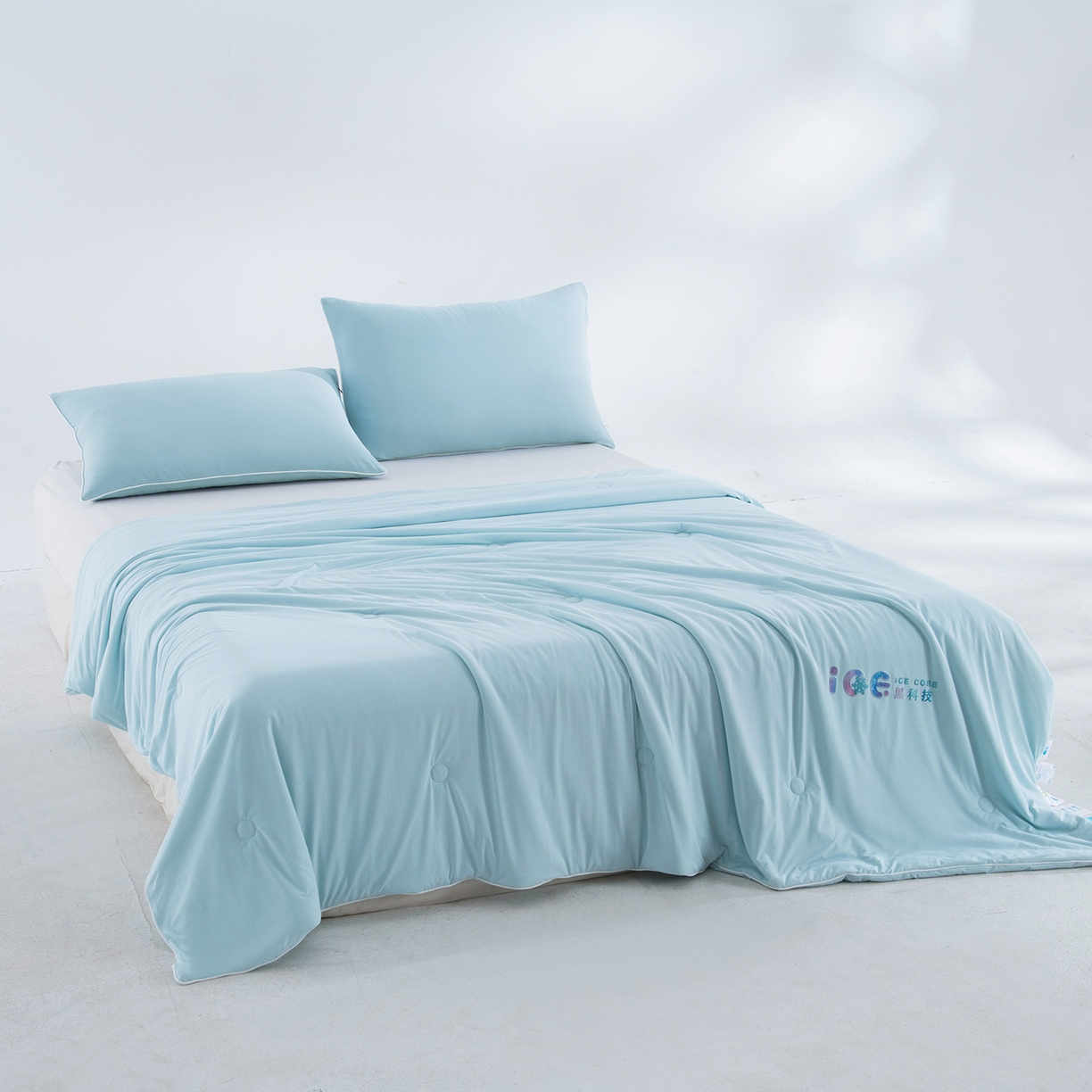 91家纺网 家纺一手货源 找家纺 芭伯妮 2026新款黑科技小冰被夏被空调被夏凉被 绿色