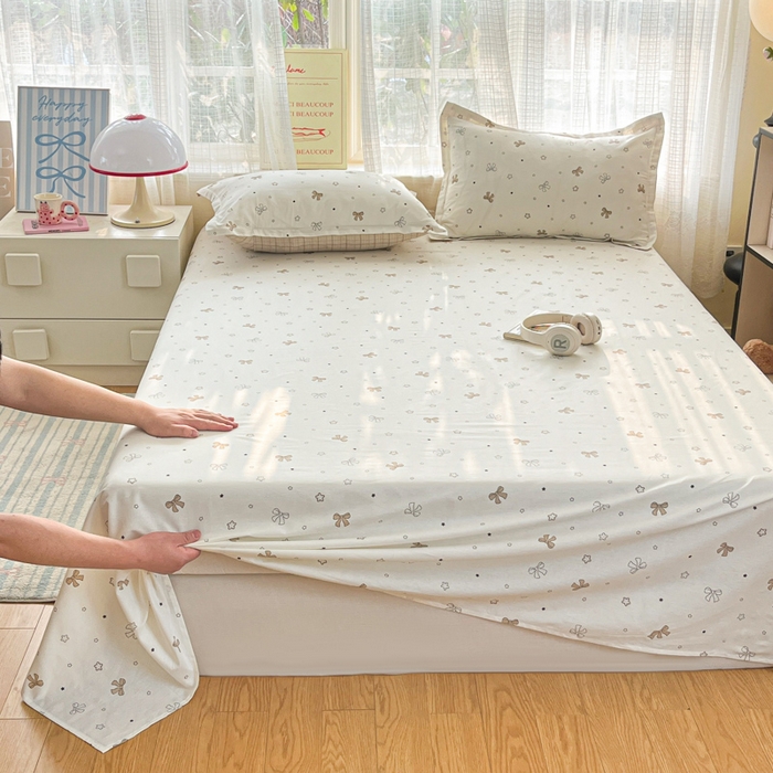 91家纺网 家纺一手货源 找家纺 好亿来家纺 2026新款全棉纯棉印花小清新床单单件床单单品单床单 凯莉梦境