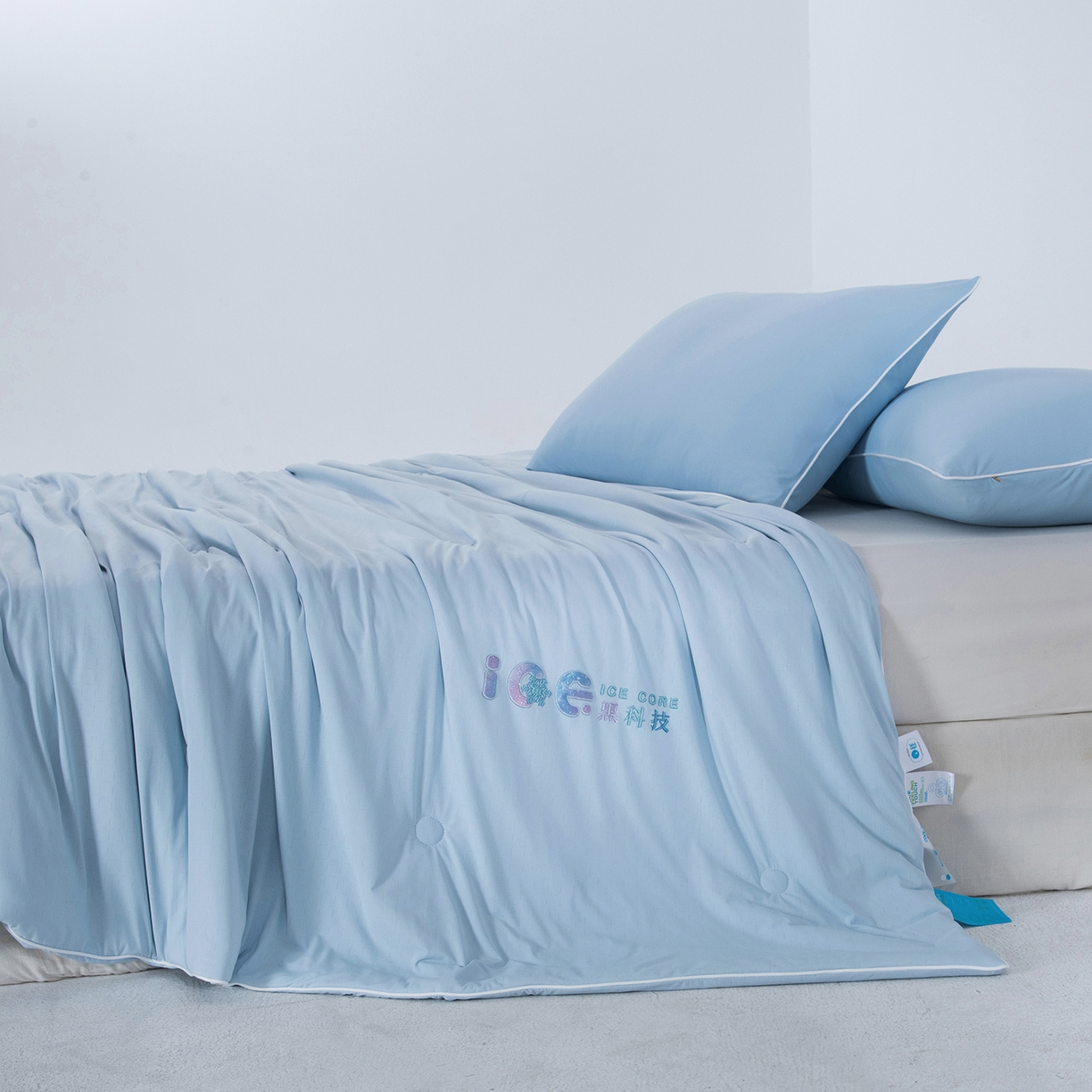 91家纺网 家纺一手货源 找家纺 芭伯妮 2026新款黑科技小冰被夏被空调被夏凉被 蓝色