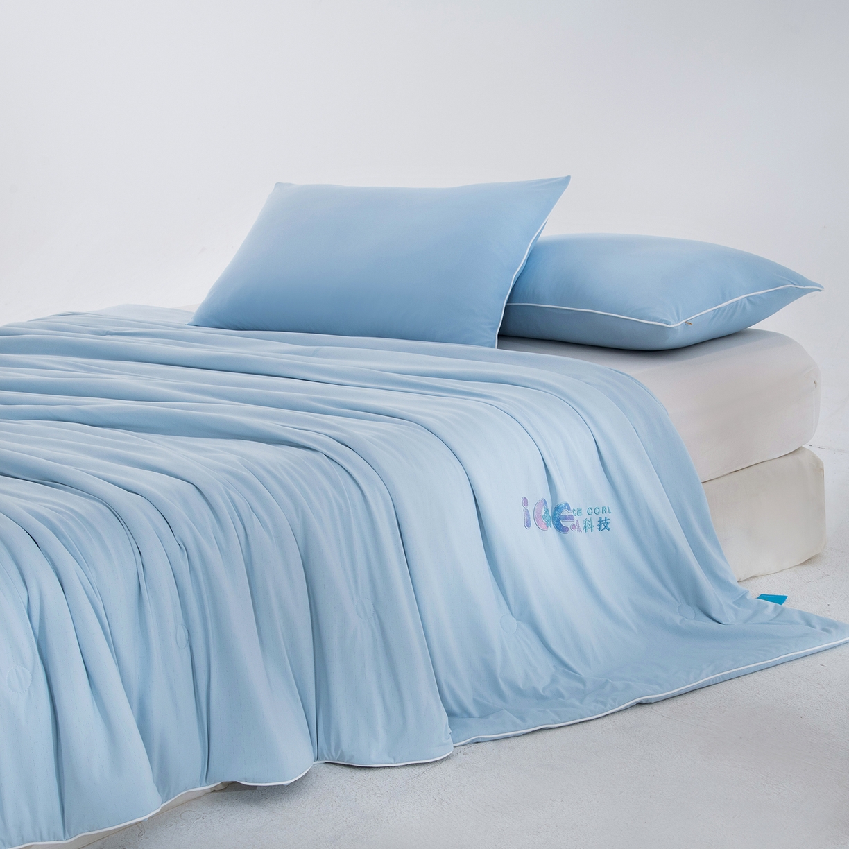 91家纺网 家纺一手货源 找家纺 芭伯妮 2026新款黑科技小冰被夏被空调被夏凉被 蓝色