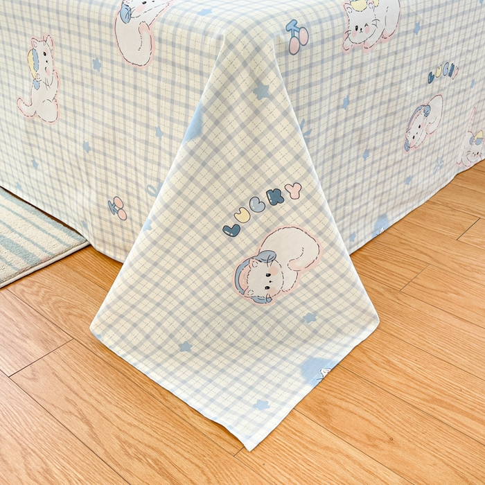 91家纺网 家纺一手货源 找家纺 好亿来家纺 2026新款全棉纯棉印花小清新床单单件床单单品单床单 可爱猫咪