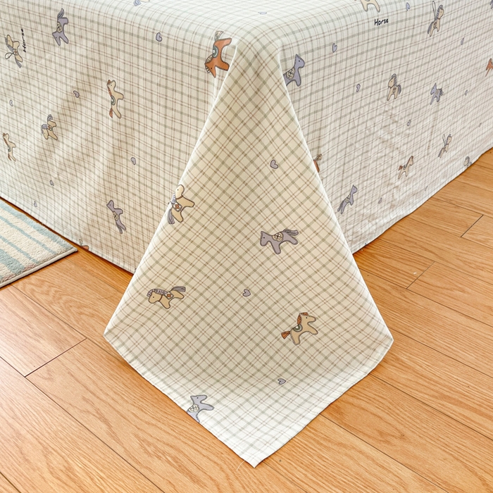 91家纺网 家纺一手货源 找家纺 好亿来家纺 2026新款全棉纯棉印花小清新床单单件床单单品单床单 马到成功