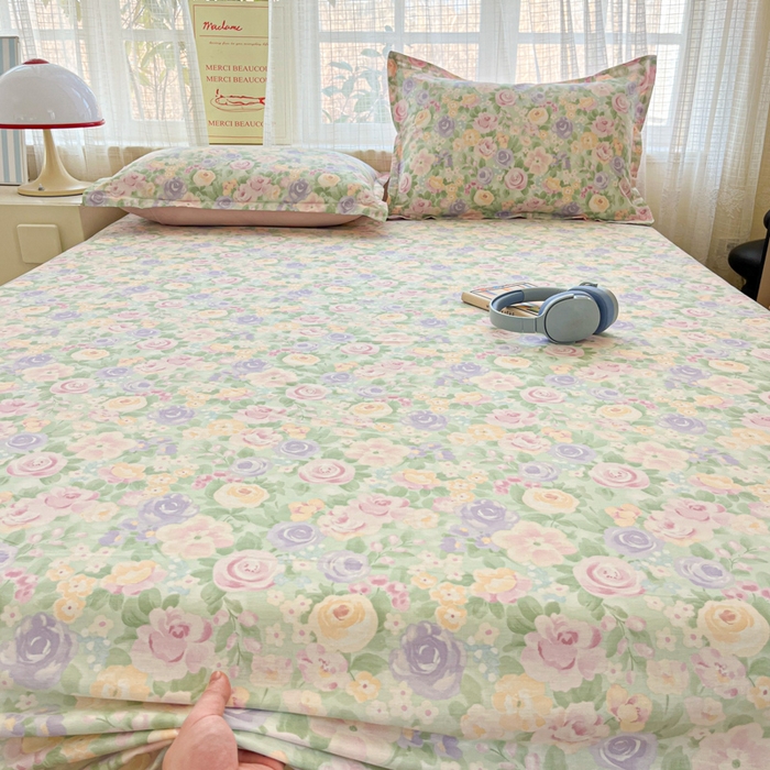 91家纺网 家纺一手货源 找家纺 好亿来家纺 2026新款全棉纯棉印花小清新床单单件床单单品单床单 梦幻花楹