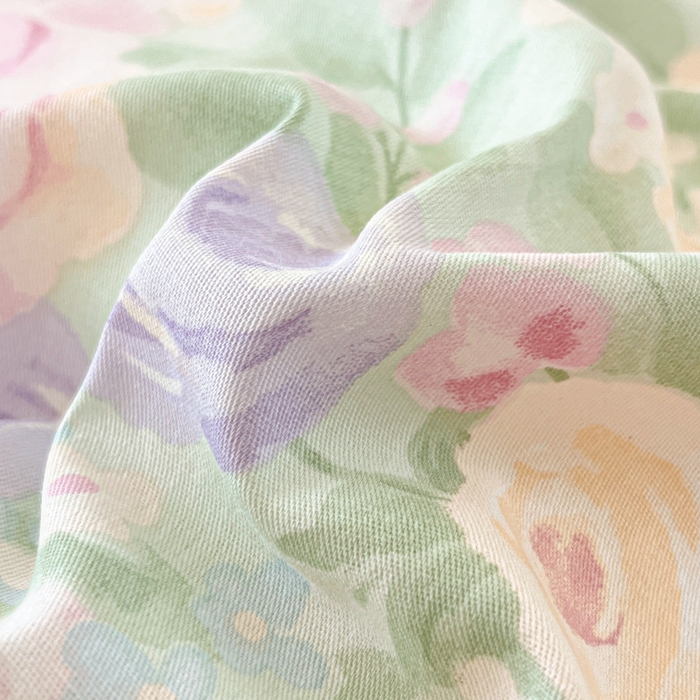 91家纺网 家纺一手货源 找家纺 好亿来家纺 2026新款全棉纯棉印花小清新床单单件床单单品单床单 梦幻花楹