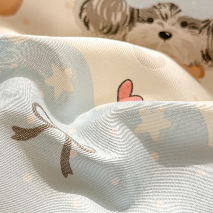 91家纺网 家纺一手货源 找家纺 好亿来家纺 2026新款全棉纯棉印花小清新床单单件床单单品单床单 米条萌宠