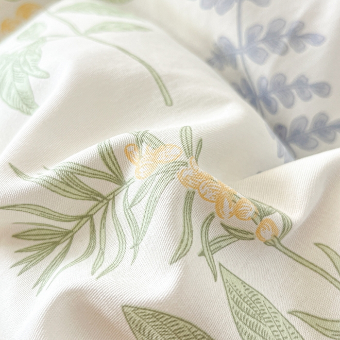 91家纺网 家纺一手货源 找家纺 好亿来家纺 2026新款全棉纯棉印花小清新床单单件床单单品单床单 沁雨花叶