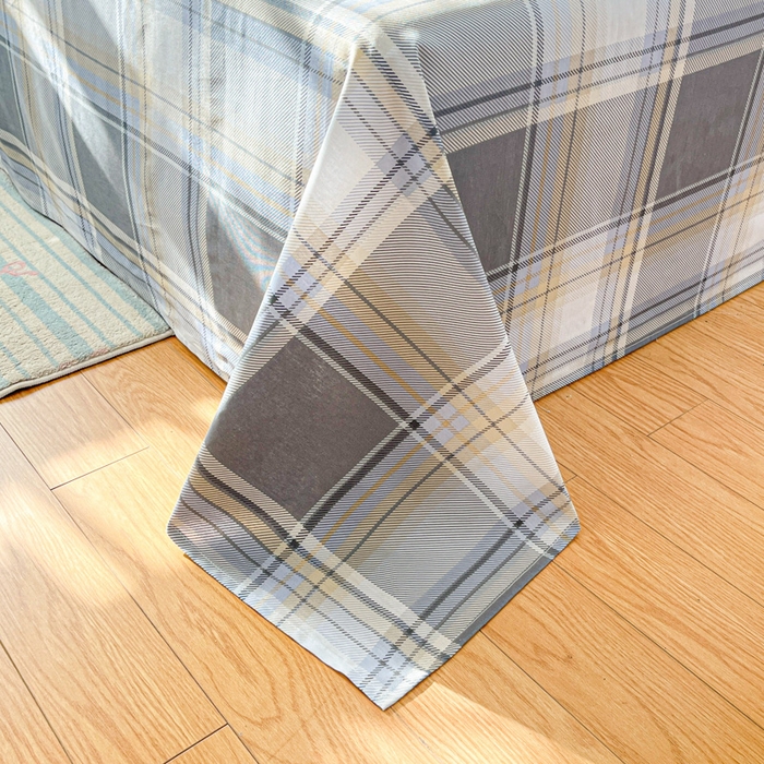 91家纺网 家纺一手货源 找家纺 好亿来家纺 2026新款全棉纯棉印花小清新床单单件床单单品单床单 趣味格-灰