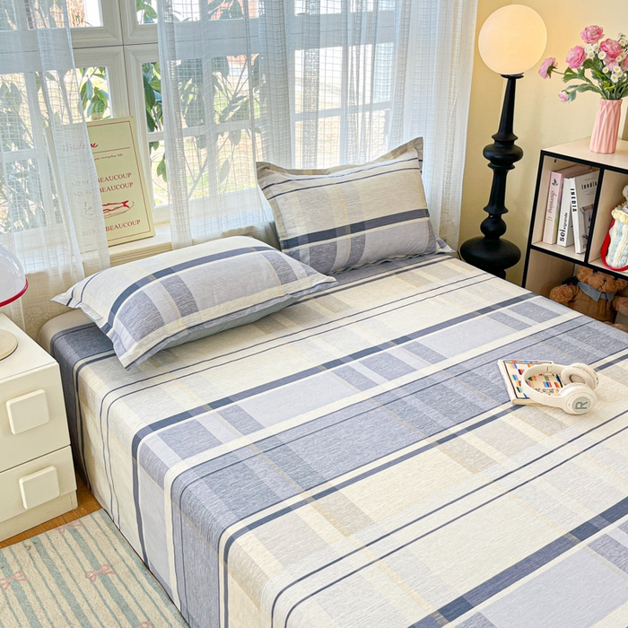 91家纺网 家纺一手货源 找家纺 好亿来家纺 2026新款全棉纯棉印花小清新床单单件床单单品单床单 塞纳风情