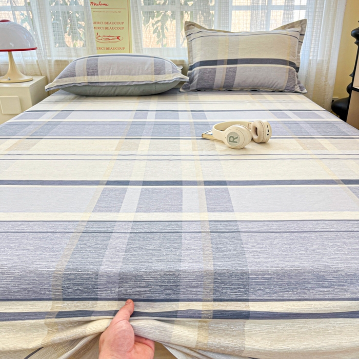 91家纺网 家纺一手货源 找家纺 好亿来家纺 2026新款全棉纯棉印花小清新床单单件床单单品单床单 塞纳风情