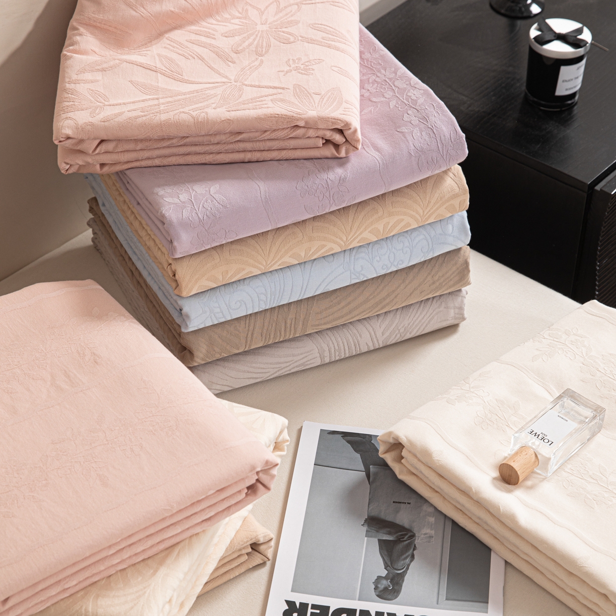 眠博士 2026新款60水洗立体提花枕套场景二 组合图
