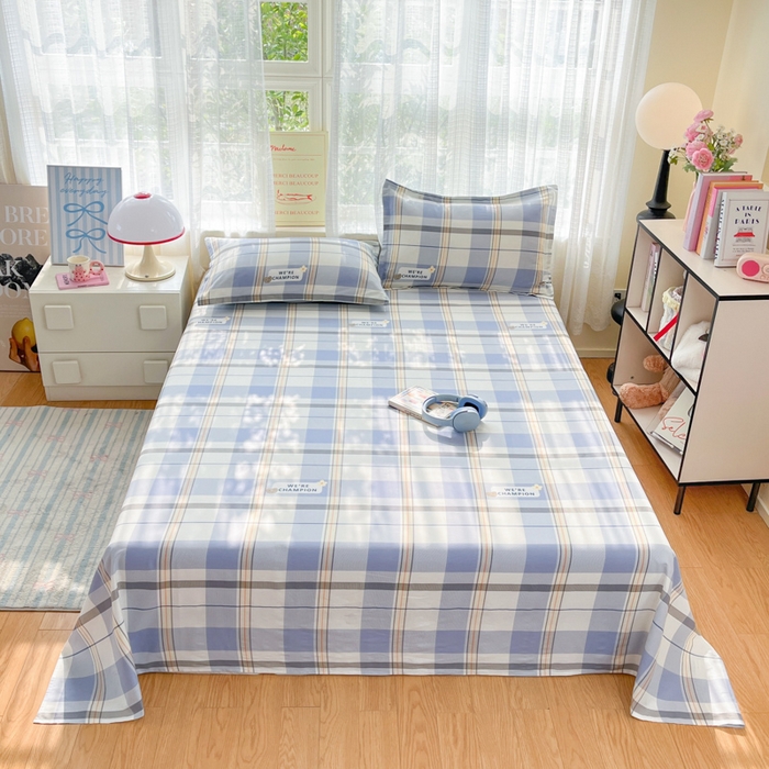 好亿来家纺 2026新款全棉纯棉印花小清新床单单件床单单品单床单 绅士品格-兰