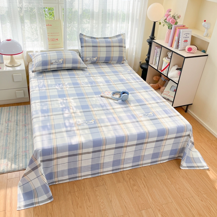 91家纺网 家纺一手货源 找家纺 好亿来家纺 2026新款全棉纯棉印花小清新床单单件床单单品单床单 绅士品格-兰