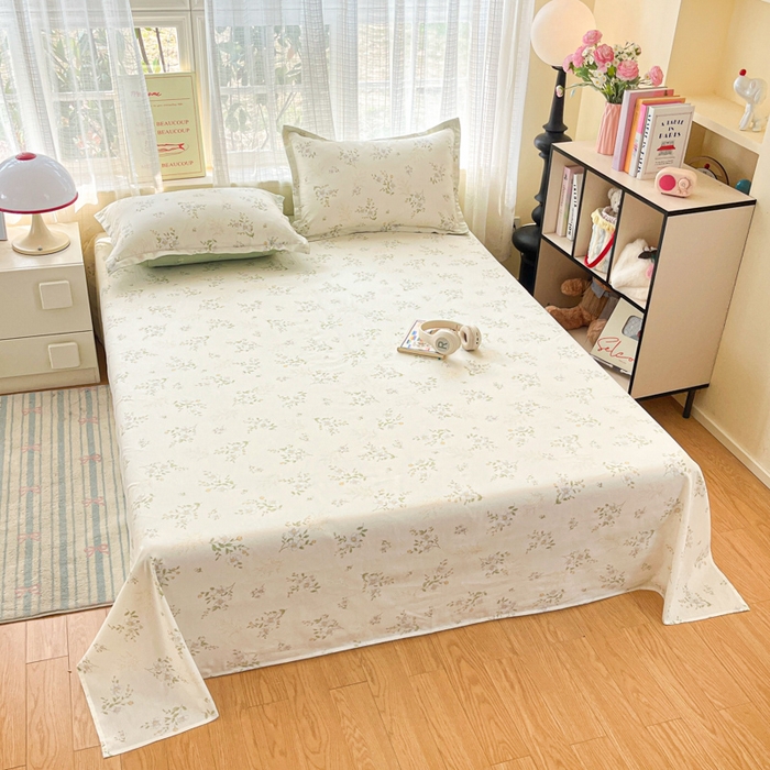 91家纺网 家纺一手货源 找家纺 好亿来家纺 2026新款全棉纯棉印花小清新床单单件床单单品单床单 夏日铃兰-米