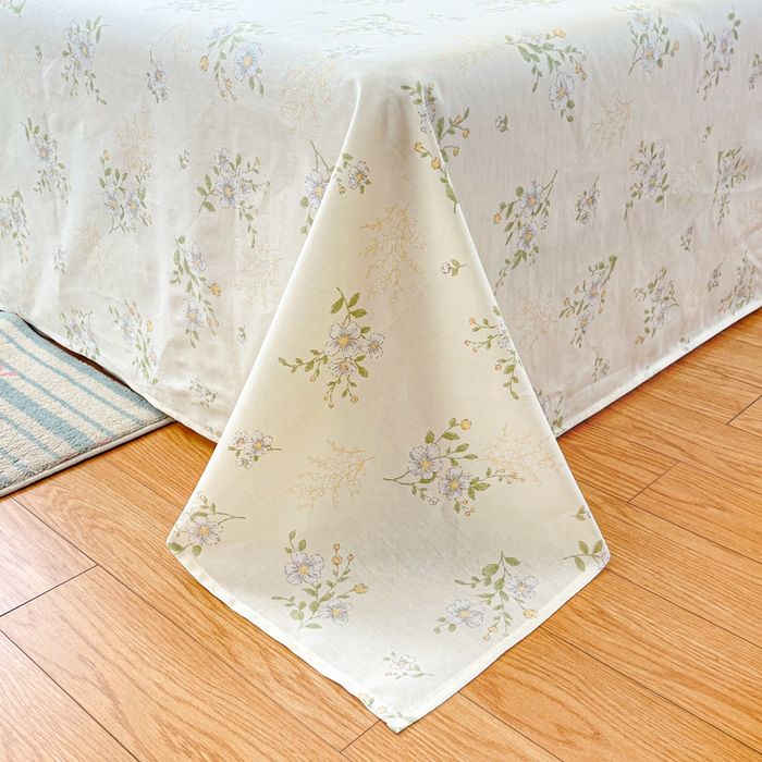 91家纺网 家纺一手货源 找家纺 好亿来家纺 2026新款全棉纯棉印花小清新床单单件床单单品单床单 夏日铃兰-米