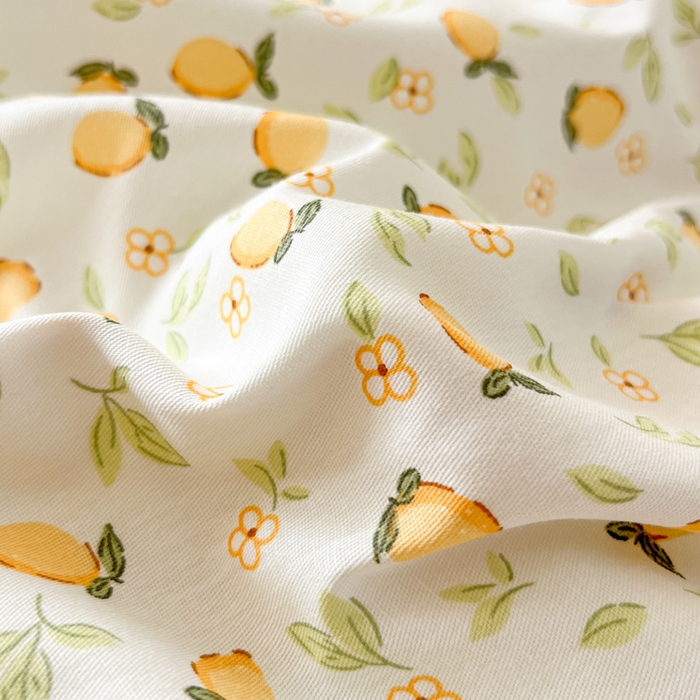 91家纺网 家纺一手货源 找家纺 好亿来家纺 2026新款全棉纯棉印花小清新床单单件床单单品单床单 夏日柠香