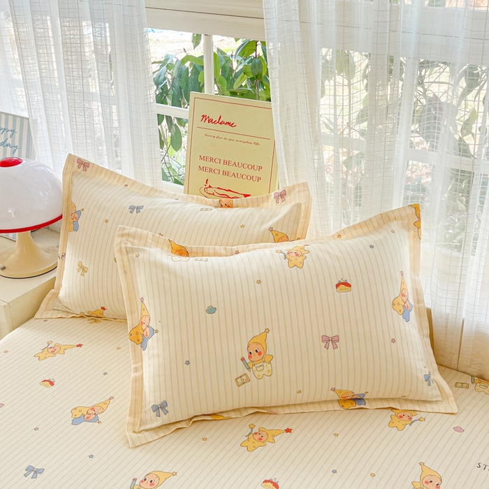 91家纺网 家纺一手货源 找家纺 好亿来家纺 2026新款全棉纯棉印花小清新床单单件床单单品单床单 星星宝贝