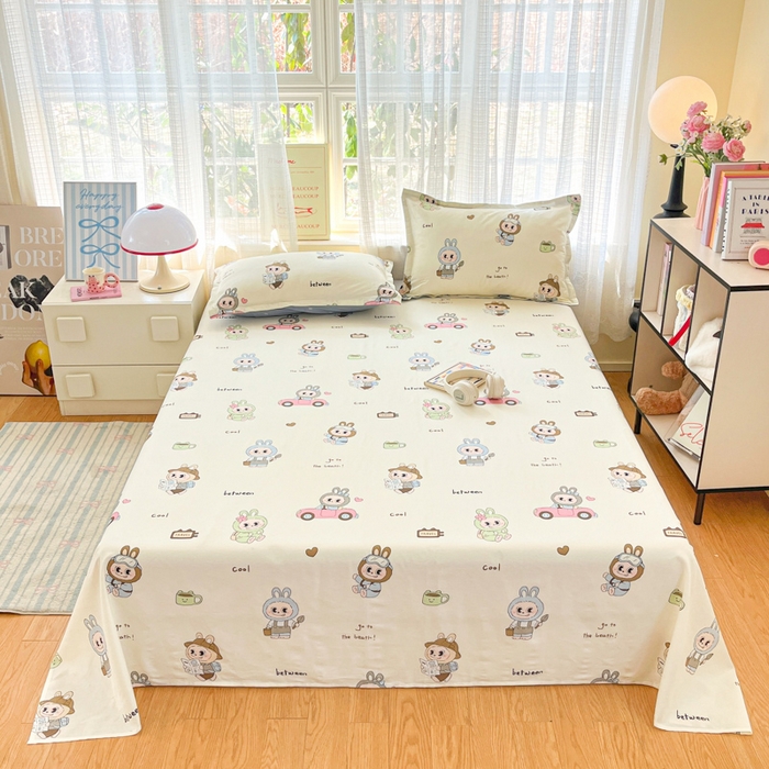 好亿来家纺 2026新款全棉纯棉印花小清新床单单件床单单品单床单 休闲布布