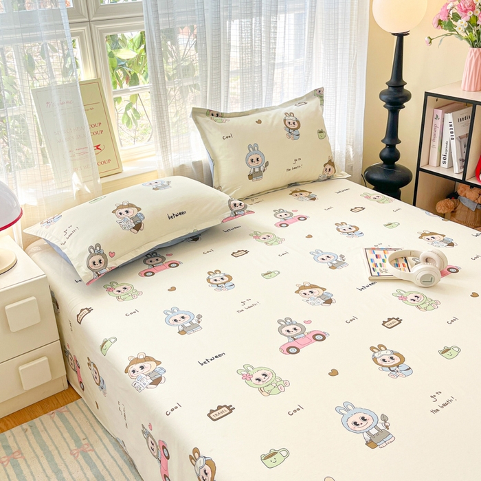 91家纺网 家纺一手货源 找家纺 好亿来家纺 2026新款全棉纯棉印花小清新床单单件床单单品单床单 休闲布布