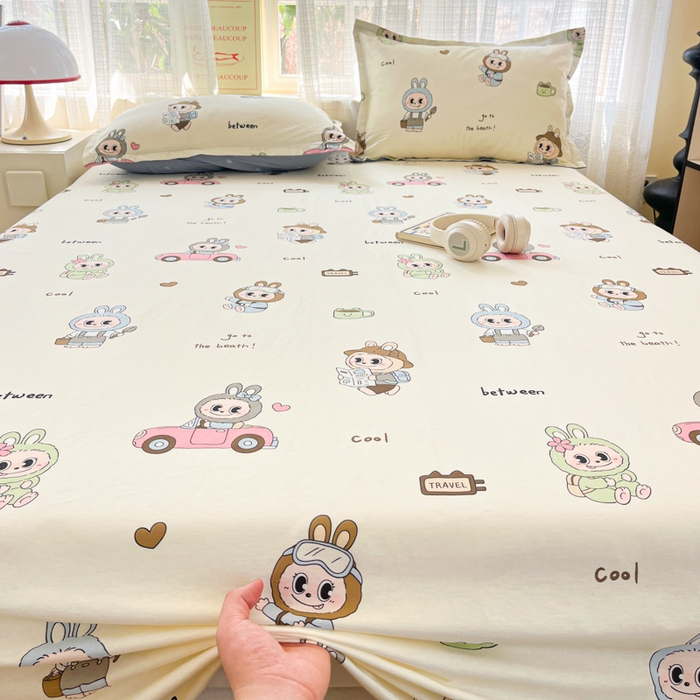 91家纺网 家纺一手货源 找家纺 好亿来家纺 2026新款全棉纯棉印花小清新床单单件床单单品单床单 休闲布布