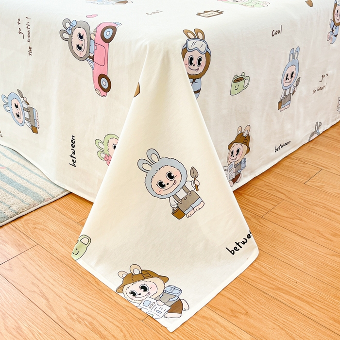 91家纺网 家纺一手货源 找家纺 好亿来家纺 2026新款全棉纯棉印花小清新床单单件床单单品单床单 休闲布布