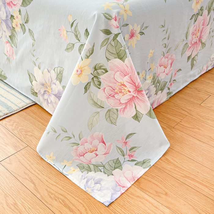 91家纺网 家纺一手货源 找家纺 好亿来家纺 2026新款全棉纯棉印花小清新床单单件床单单品单床单 雨后知春