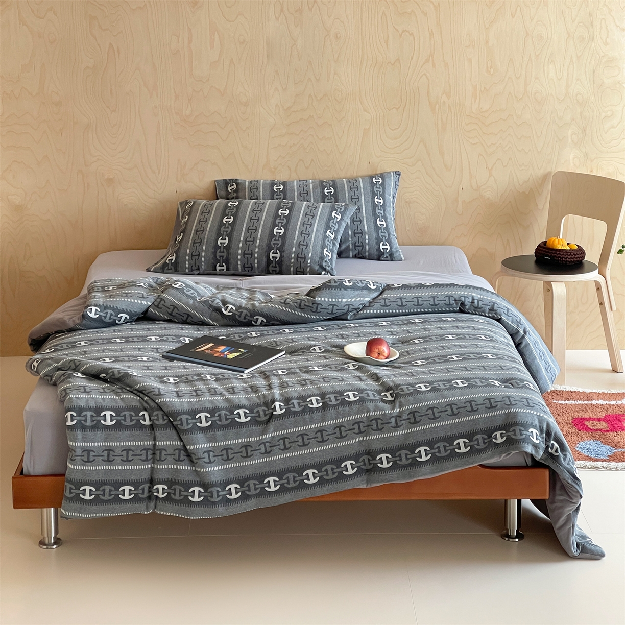 傲蕾良品 2026新款【自由组合】色织云柔控温被夏被（四件套） 高奢锁链