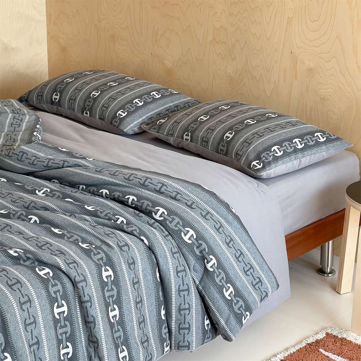 91家纺网 家纺一手货源 找家纺 傲蕾良品 2026新款【自由组合】色织云柔控温被夏被（四件套） 高奢锁链