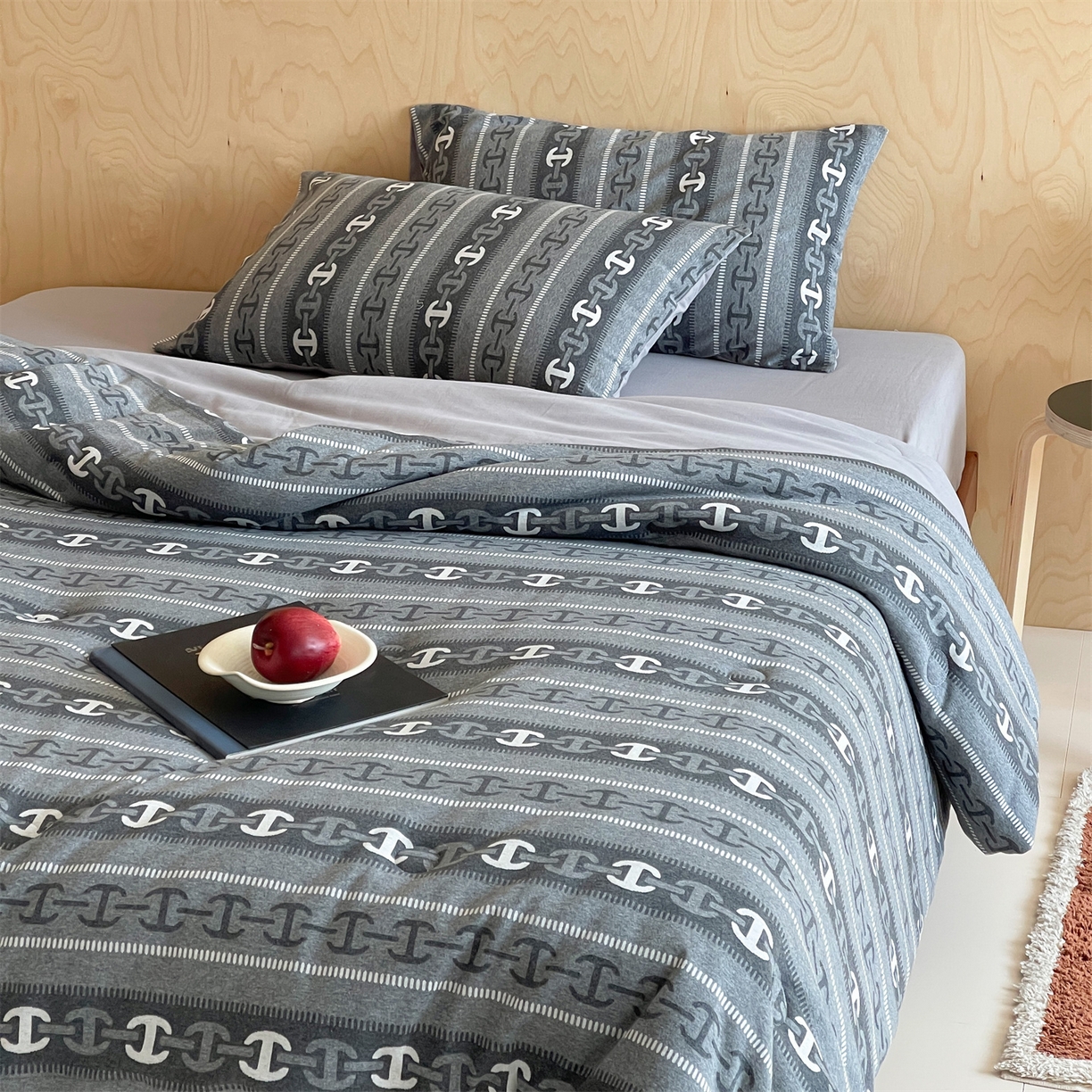 91家纺网 家纺一手货源 找家纺 傲蕾良品 2026新款【自由组合】色织云柔控温被夏被（四件套） 高奢锁链