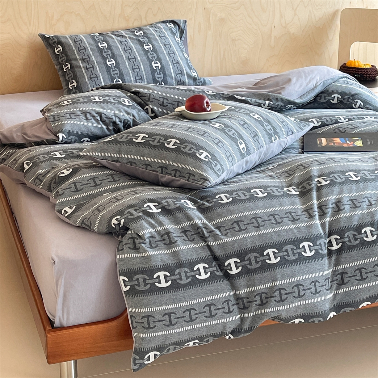 91家纺网 家纺一手货源 找家纺 傲蕾良品 2026新款【自由组合】色织云柔控温被夏被（四件套） 高奢锁链