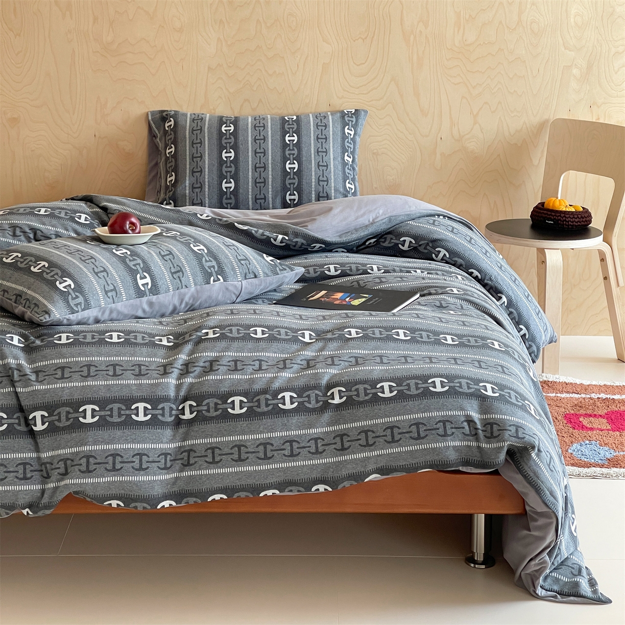 91家纺网 家纺一手货源 找家纺 傲蕾良品 2026新款【自由组合】色织云柔控温被夏被（四件套） 高奢锁链