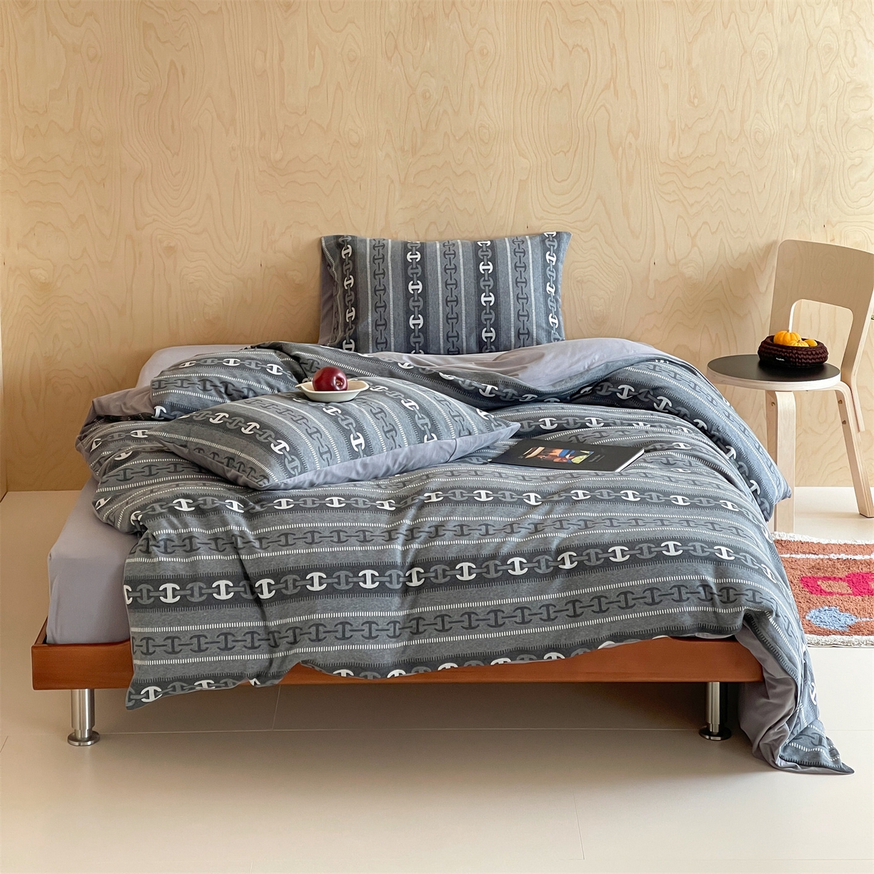 91家纺网 家纺一手货源 找家纺 傲蕾良品 2026新款【自由组合】色织云柔控温被夏被（四件套） 高奢锁链