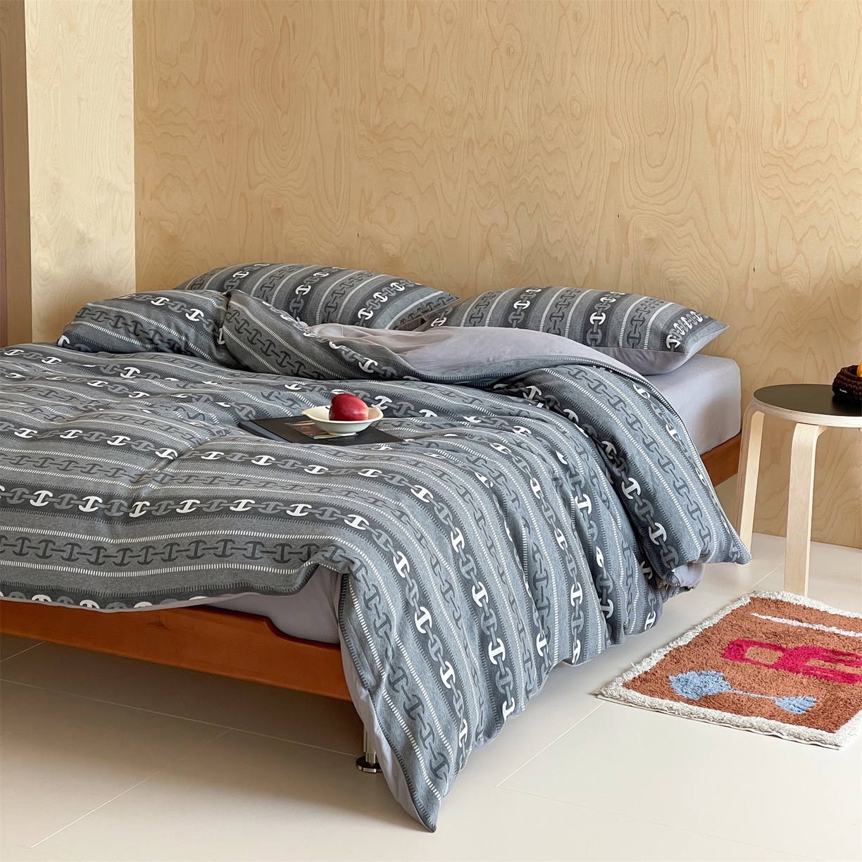 91家纺网 家纺一手货源 找家纺 傲蕾良品 2026新款【自由组合】色织云柔控温被夏被（四件套） 高奢锁链