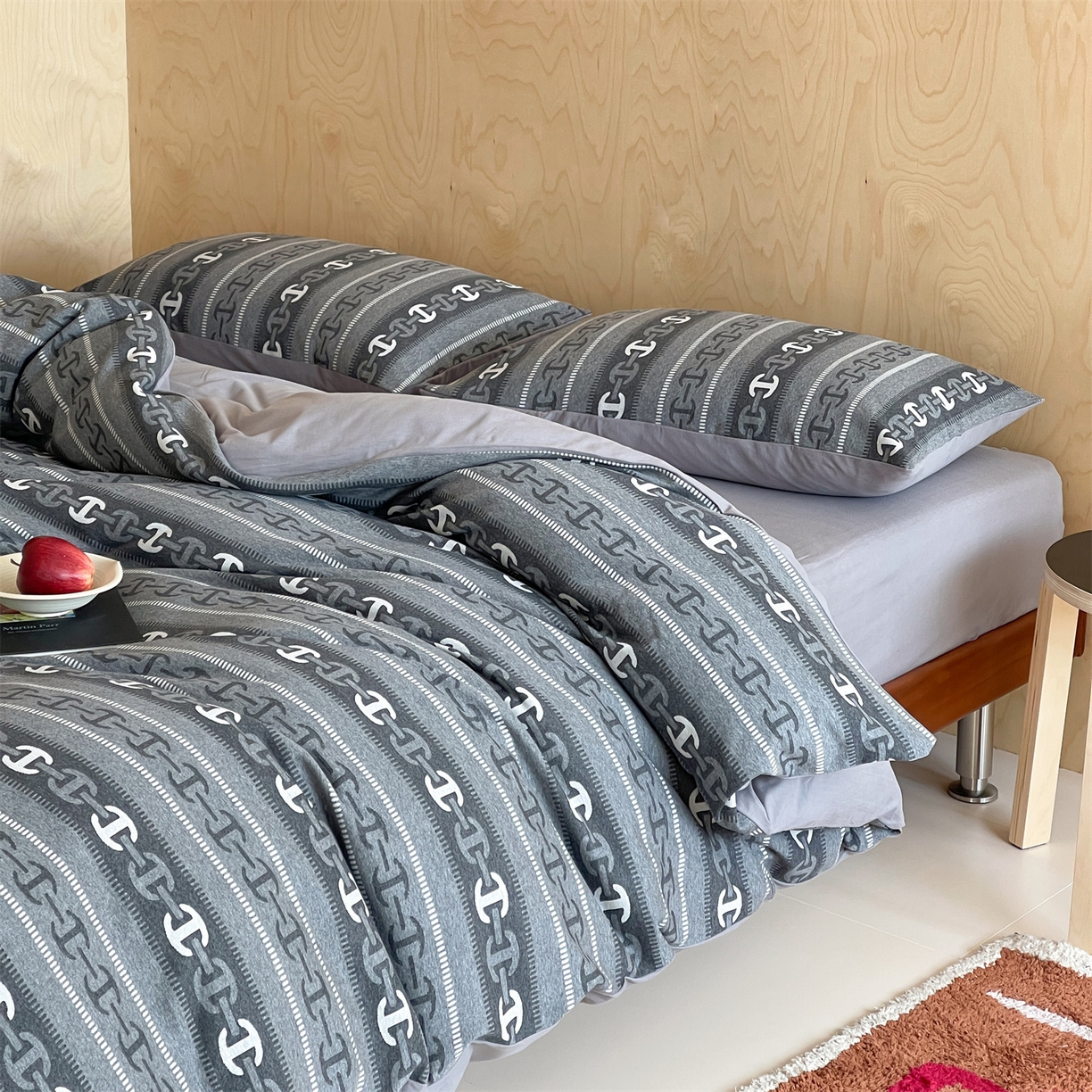 91家纺网 家纺一手货源 找家纺 傲蕾良品 2026新款【自由组合】色织云柔控温被夏被（四件套） 高奢锁链