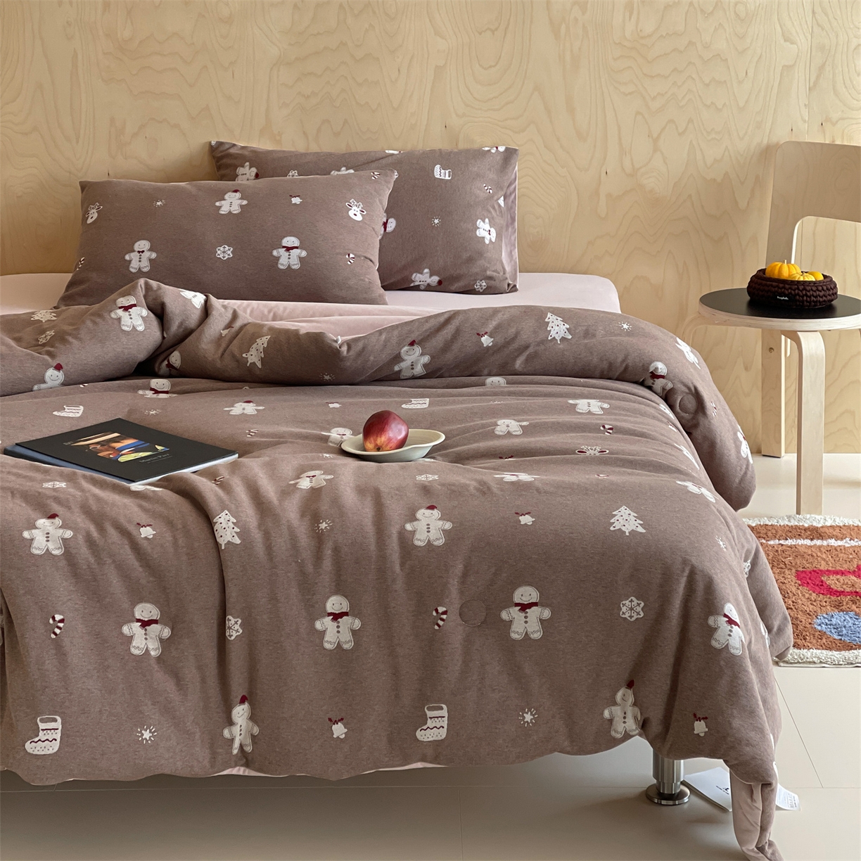 91家纺网 家纺一手货源 找家纺 傲蕾良品 2026新款【自由组合】色织云柔控温被夏被（四件套） 姜饼物语