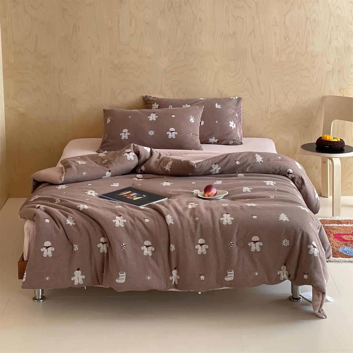 傲蕾良品 2026新款【自由组合】色织云柔控温被夏被（四件套） 姜饼物语