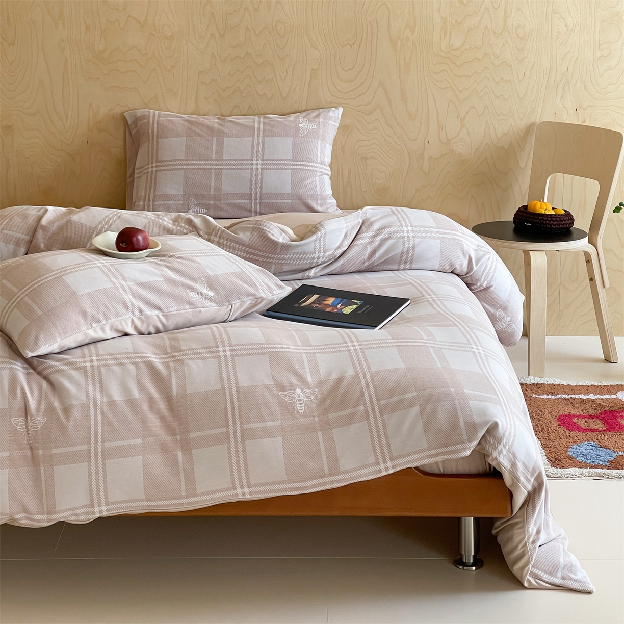 91家纺网 家纺一手货源 找家纺 傲蕾良品 2026新款【自由组合】色织云柔控温被夏被（四件套） 奶棕蜂语