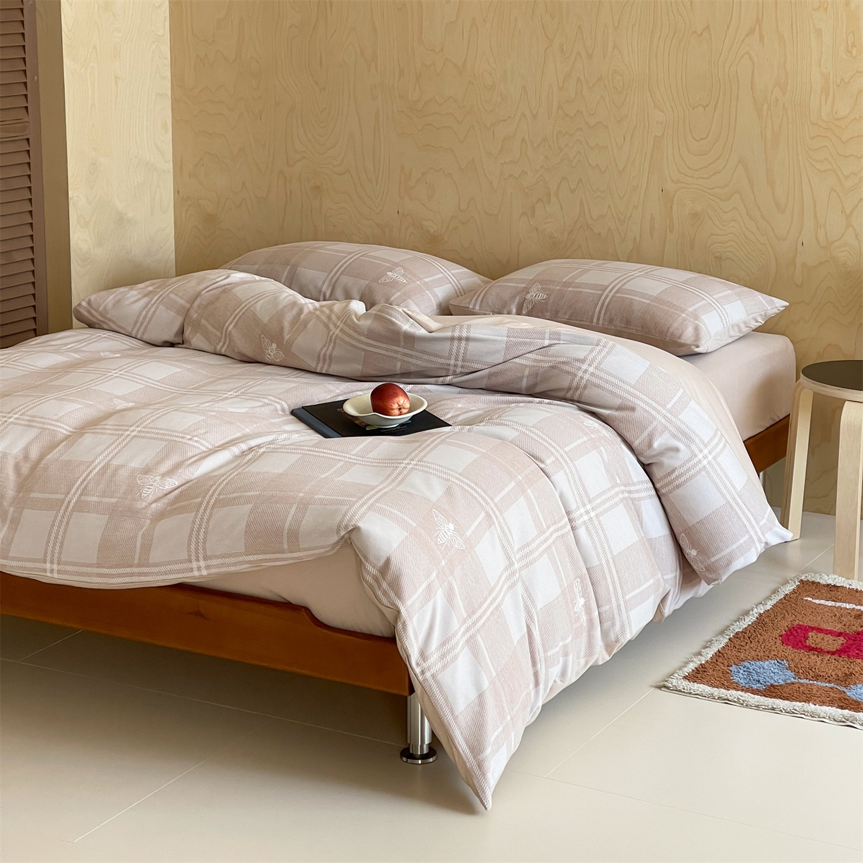 91家纺网 家纺一手货源 找家纺 傲蕾良品 2026新款【自由组合】色织云柔控温被夏被（四件套） 奶棕蜂语